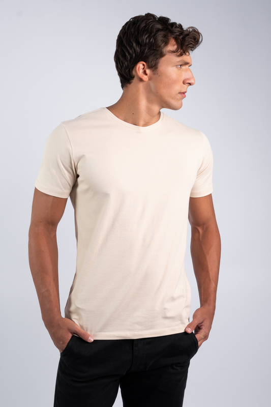 Camiseta Algodão Egípcio Gola O Cru