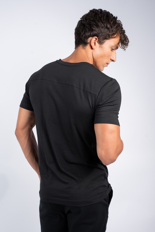 Camiseta Pima Vercom Gola U Preta