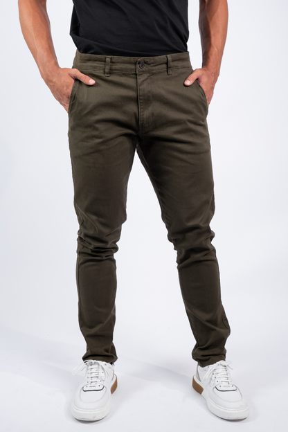 Calça Chino Sarja Verde musgo