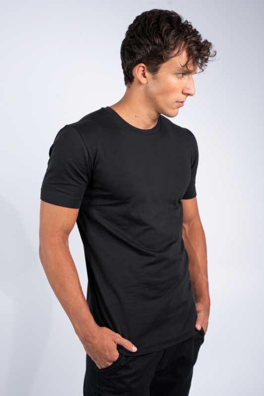 Camiseta Pima Vercom Gola U Preta