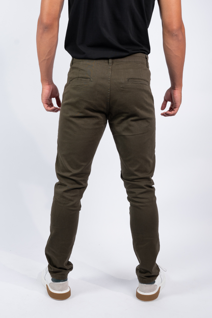 Calça Chino Sarja Verde musgo