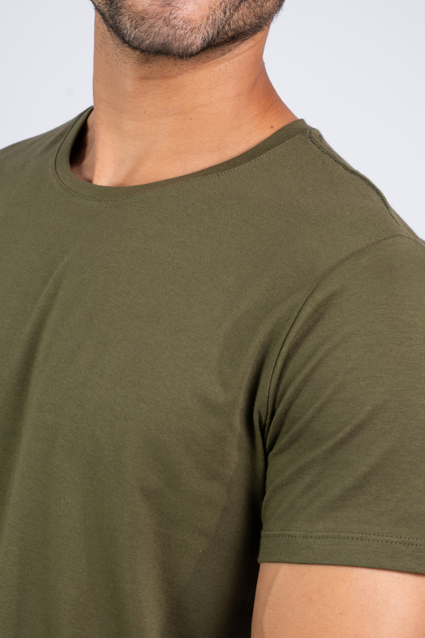 Camiseta Algodão Egípcio Gola O Verde musgo