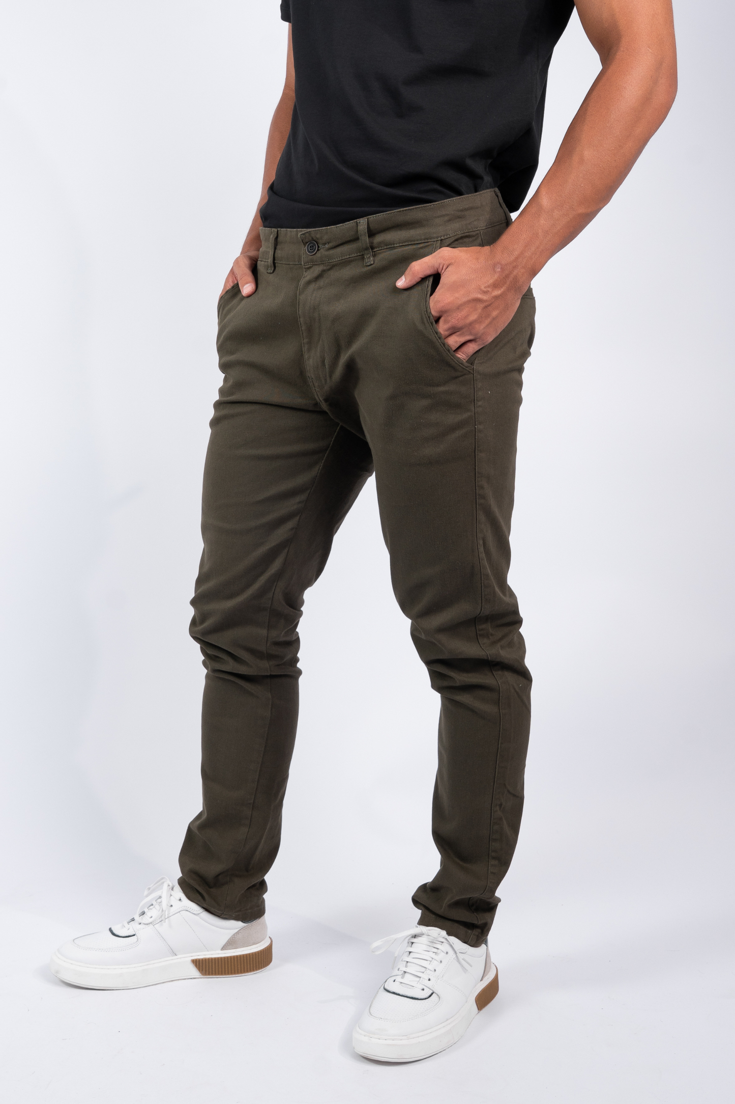 Calça Chino Sarja Verde musgo